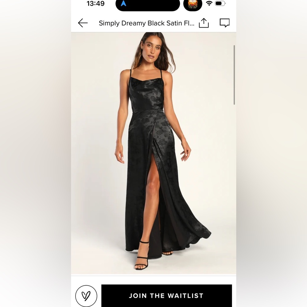 NWT Lulu's Black Jacquard Maxi Dress for Elegant Occasions currently sold out